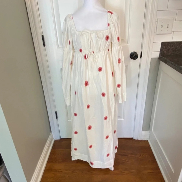 New! Free People Floral Emory Embroidered Sun Midi Dress white nwot 27074 - Picture 5 of 14